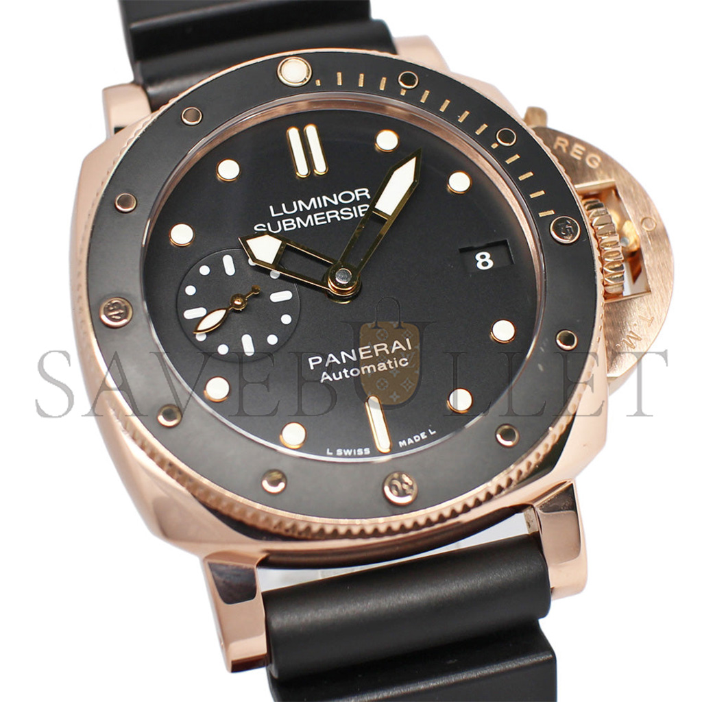 pa*e*ai luminoir 1950 submarable 3 ds oloroso black auT0matic watch pam00684